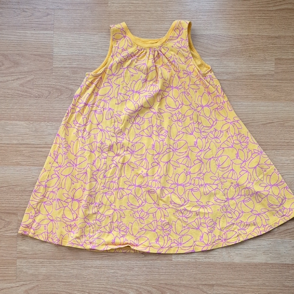 Tea Collection Yellow and Purple Floral Kids Dress